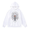 Eye hoodie retro pullover raver top peace slogan jumper