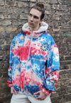 Tie-dye fleece jacket reversible handmade paisley bomber