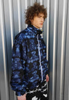 Geometric floral jacket handmade reversible fleece coat