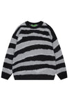 Striped sweater fluffy zebra jumper animal print fuzzy top