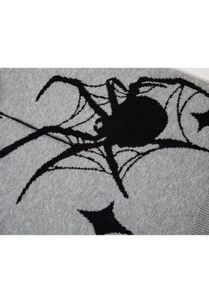 Spider sweater distressed grunge jumper ripped punk top