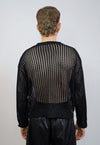 Transparent mesh sweater black boxy fit sheer grunge jumper