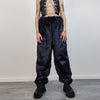 Luxury faux fur joggers luminous raver pants fluffy punk trousers skiing fleece shaggy overalls festival bottoms burning man pants in blue