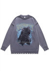 Knight sweater Gothic knit distressed horror jumper in black