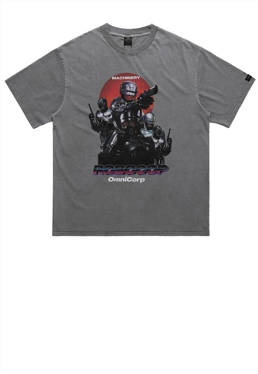 Robocop t-shirt grunge robot tee retro movie top in black