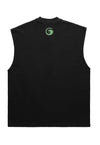 Godzilla print tank top surfer vest retro sleeveless t-shirt