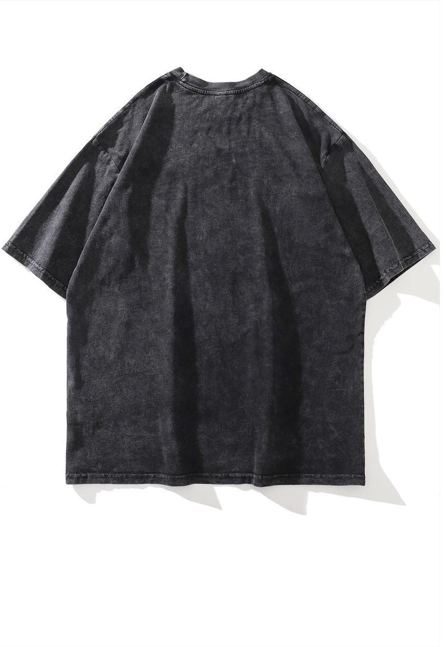 Gothic t-shirt Grim reaper print tee retro top vintage grey