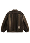 Grunge fleece bomber brown Korean inspired fluffy varsity