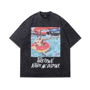 Holiday t-shirt party monster tee Y2k raver top in vintage grey