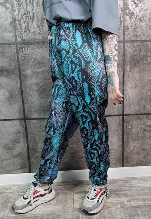 Snake joggers handmade festival pants tiedye python overalls