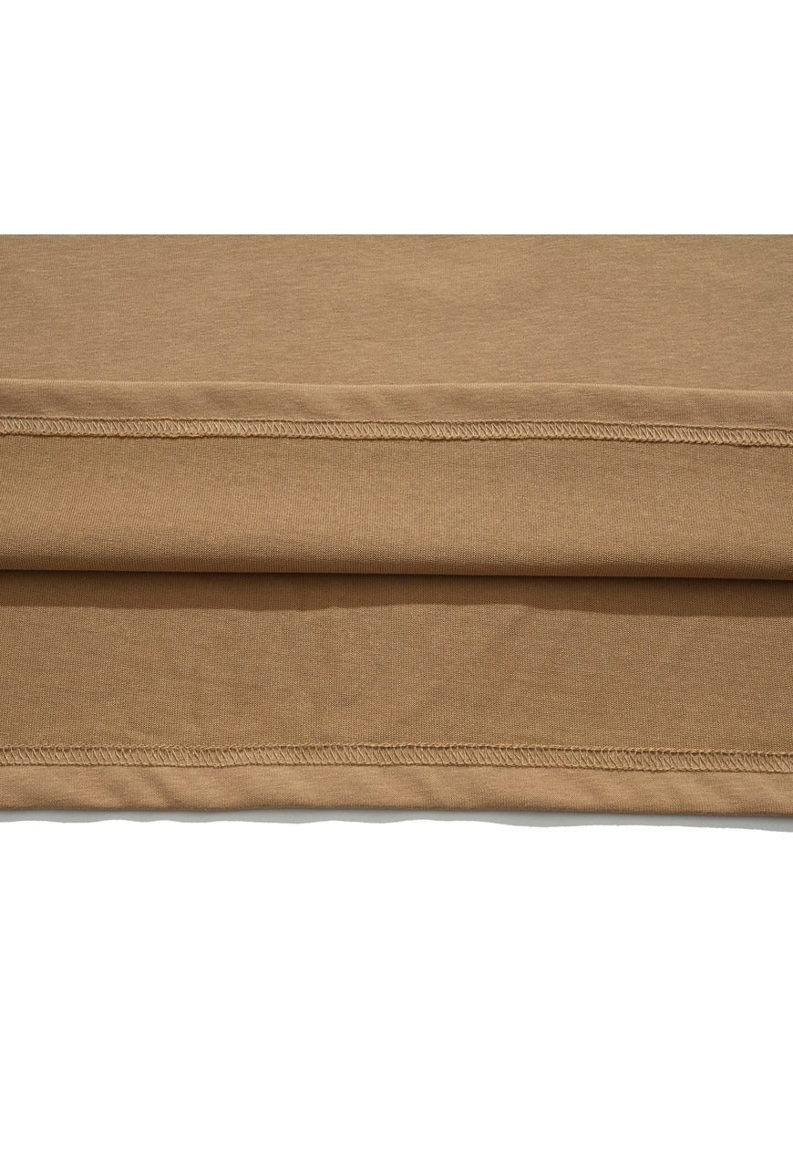 Retro poster t-shirt emoji print tee pain slogan top brown