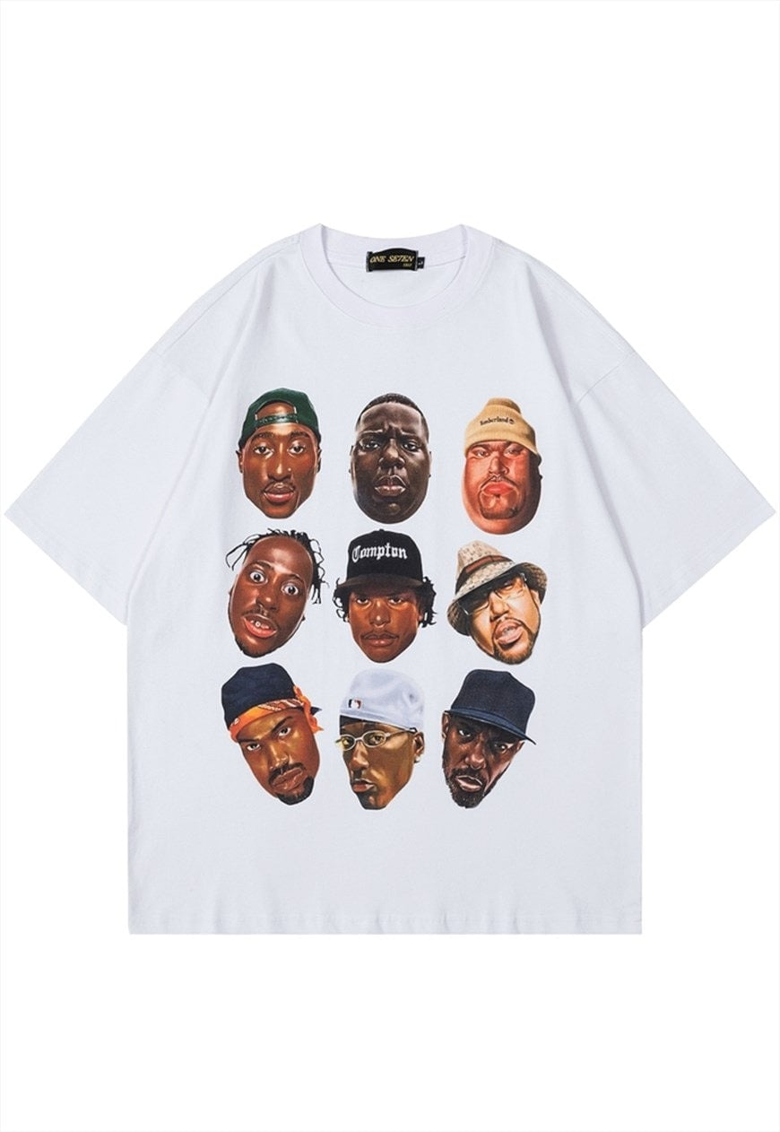 Hip hop t-shirt famous rappers tee dead stars top in black