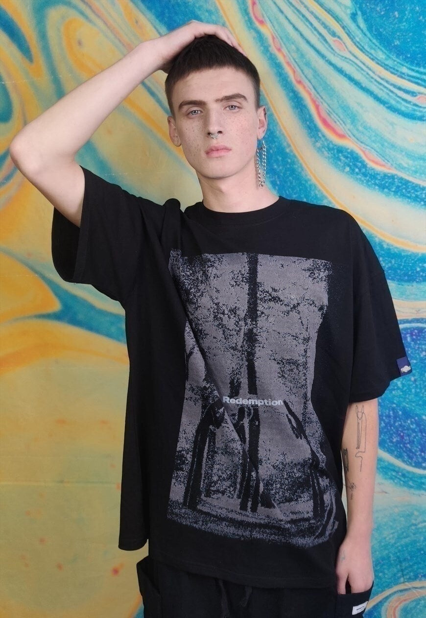 Redemption slogan t-shirt creepy Gothic top grunge t-shirt