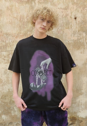 Mobile phone print t-shirt 90s graffiti tee retro grunge top