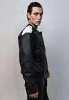 Motorsport jacket faux leather racing bomber snake skin coat