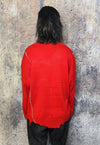 Varsity sweater knitted college jumper American top in red