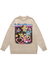 Sailor Moon sweater anime jumper ripped knitted top in black