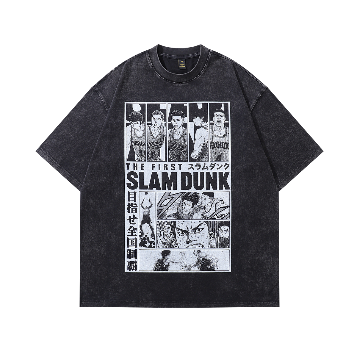 Vintage anime t-shirt slam dunk tee retro Japanese top in grey