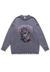 Monster sweater knitted distressed money print jumper black