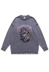 Monster sweater knitted distressed money print jumper beige