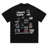 Poster print t-shirt graffiti tee grunge raver top in black