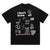 Poster print t-shirt graffiti tee grunge raver top in black