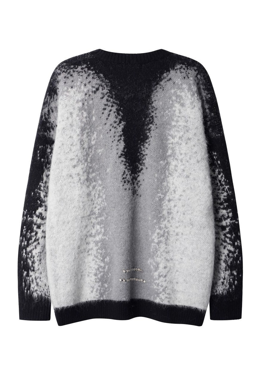 Abstract sweater grunge jumper paint splatter top in green