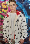 Cow fleece bomber reversible handmade animal print jacket