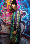 Tie-dye snake jacket handmade python windbreaker in purple