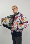 Forest print varsity jacket leaves reversible 4in1 bomber