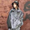 Faux fur aviator jacket handmade snake fleece bomber grey