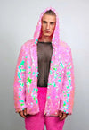 Purple haze sequin jacket hooded mermaid Eras bomber