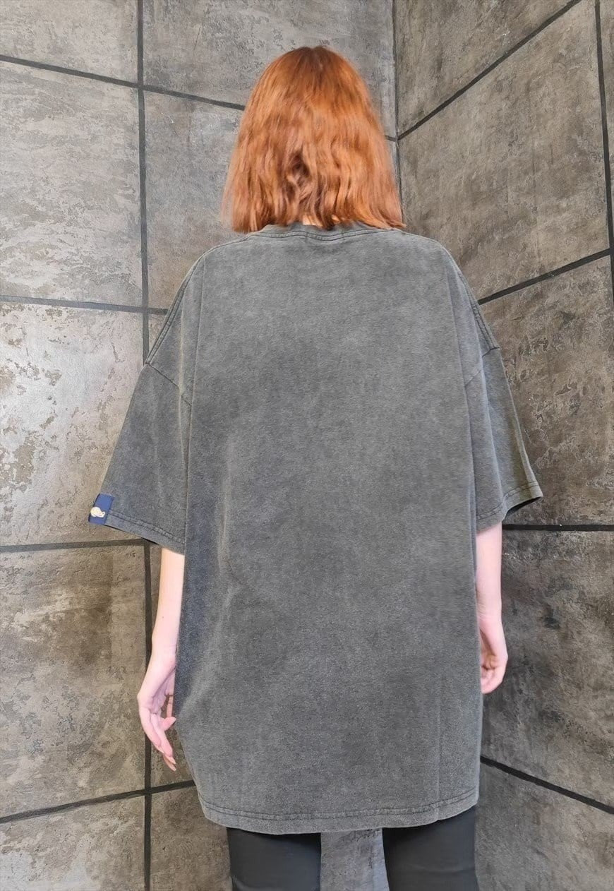 Rainbow t-shirt abstract tee grunge flame tee vintage grey