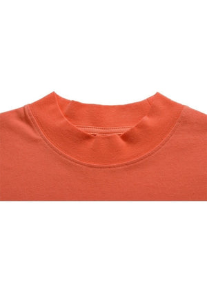 Punk print t-shirt gorpcore tee utility top in orange