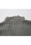 Ripped cardigan stripe textured jumper knitted punk top