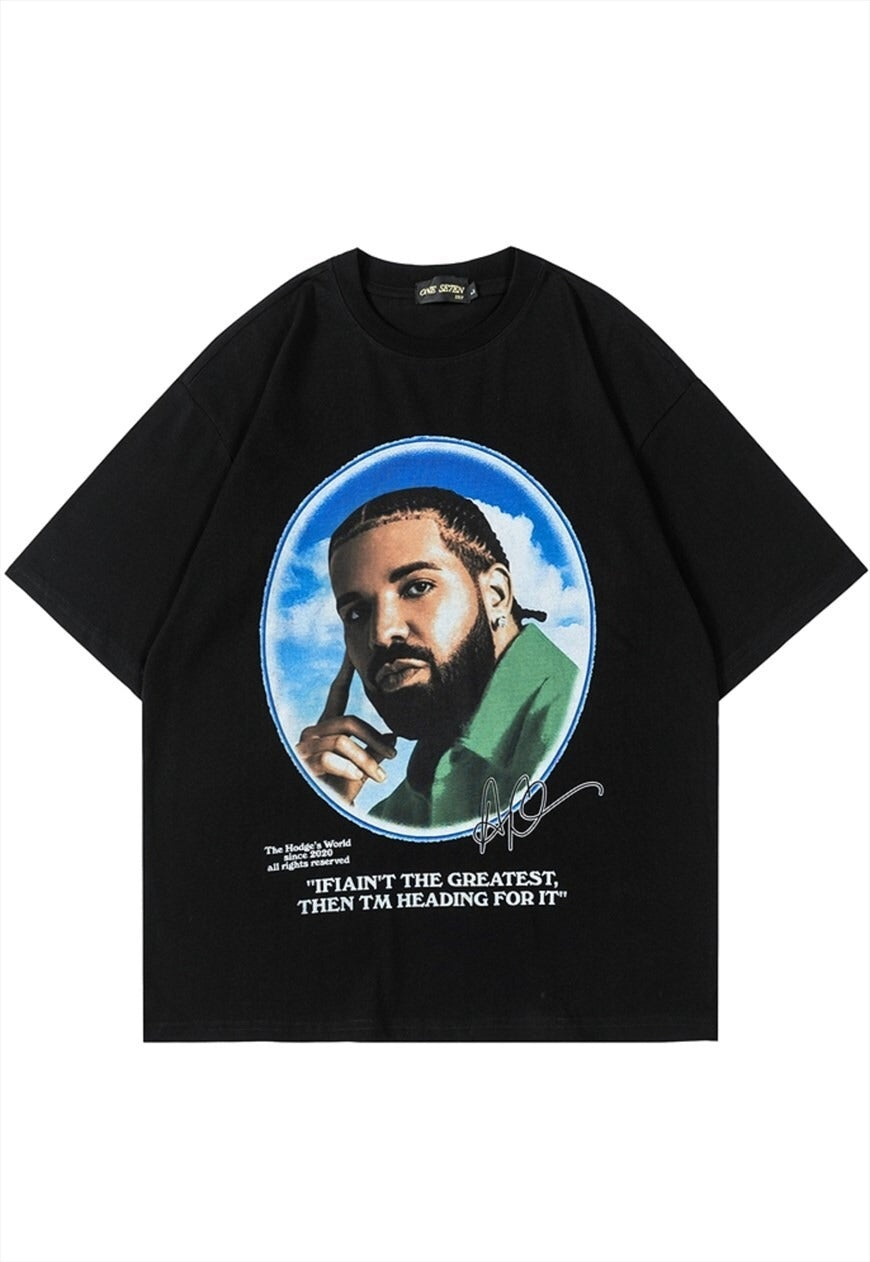 Rapper t-shirt hip-hop tee grunge gangster top in white