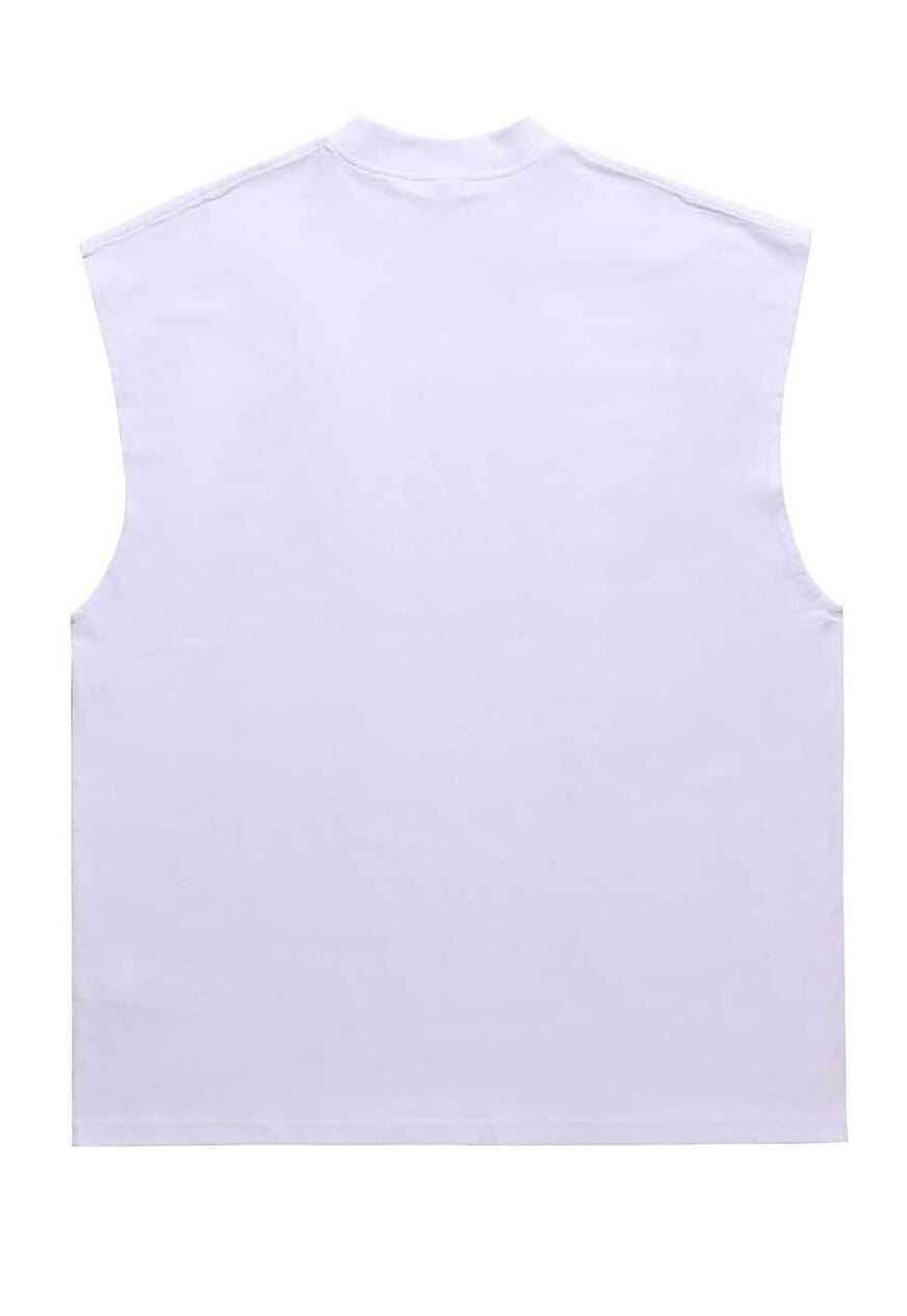 Hip-hop sleeveless t-shirt retro rapper tank top surfer vest