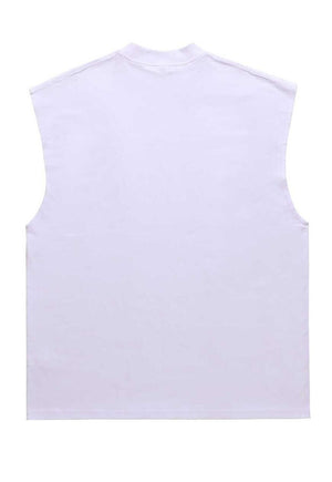 Hip-hop sleeveless t-shirt retro rapper tank top surfer vest