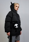 Devil horn jacket black grunge puffer retro Anime bomber