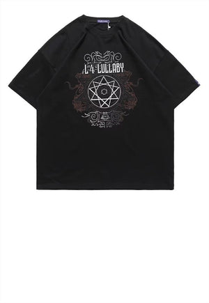 Lullaby t-shirt mandala tee Gothic slogan top in white