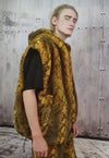 Snake bomber handmade python fleece jacket in acid yellow