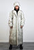 Ken faux fur coat off white fuzzy long length party trench