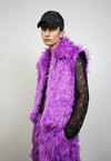 Shaggy faux fur jacket purple hairy fuzzy rave festival coat