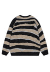 Striped sweater fluffy zebra jumper animal print fuzzy top