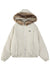 White parka jacket faux fur collar bomber shaggy puffer