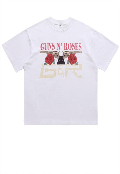 Rock band t-shirt retro guns and roses tee grunge punk top