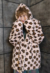 Daisy fleece coat handmade 2in1 fluffy floral trench jacket