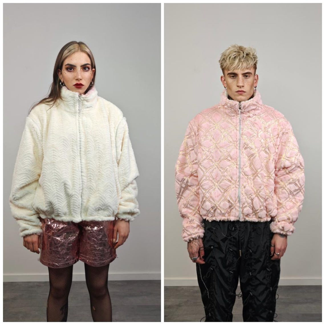 Fleece textured joggers beige track pants gold embellished trousers metallic hotpants rave overalls sports set burning man outfit festival