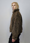 Faux fur bomber jacket fluffy aviator jacket soft coat brown