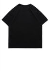 EMO print t-shirt Gothic tee retro slogan top in Black